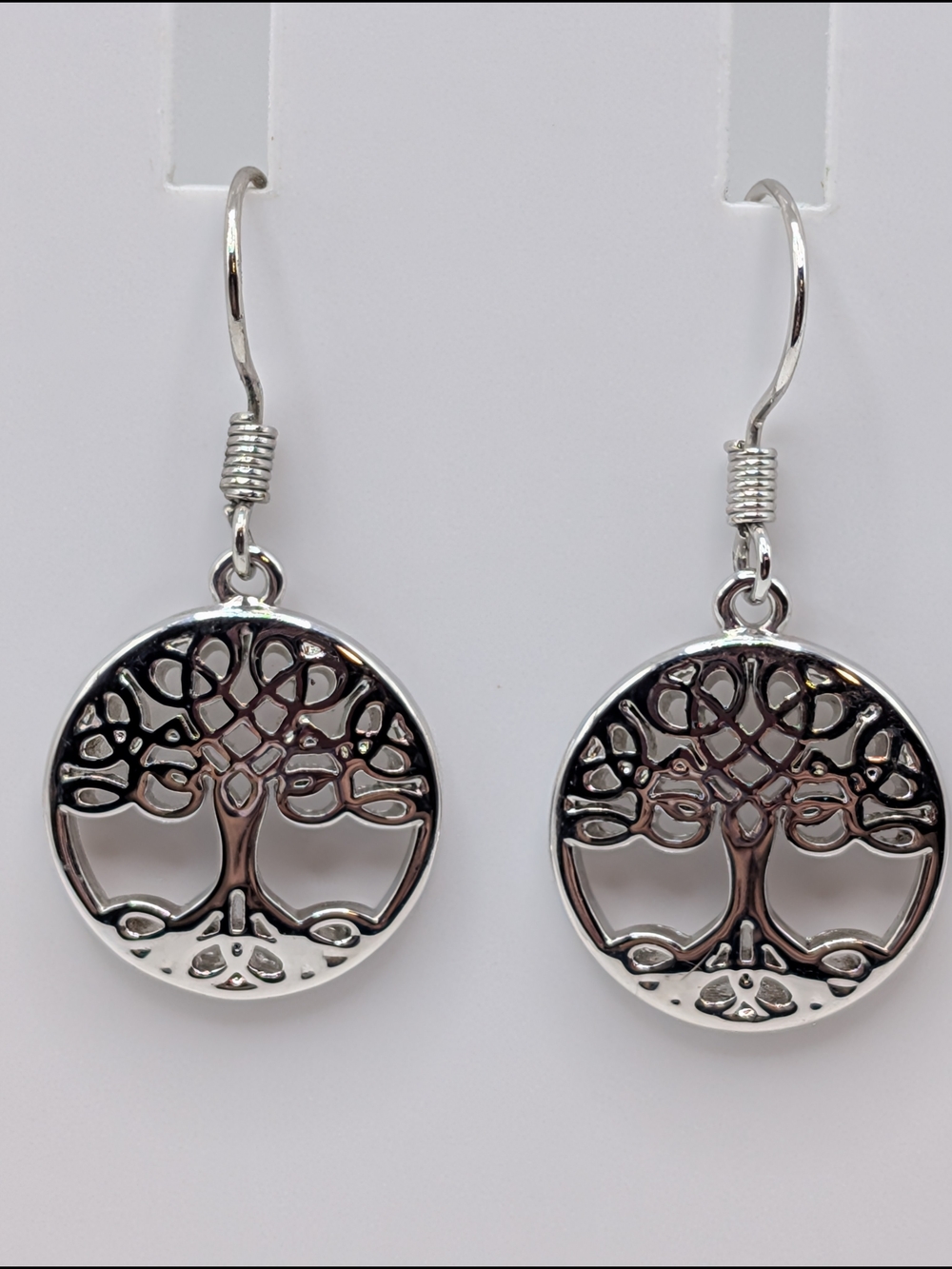 Silver Tone Tree of Life Drop Earrings - Women Jewelry